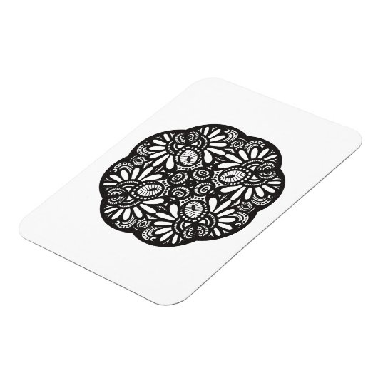 Mooie deco Black Square Doodle Magneet (Linkerzijde)