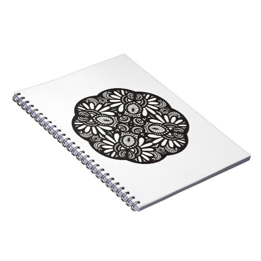 Mooie deco Black Square Doodle Notitieboek (Rechterzijde)