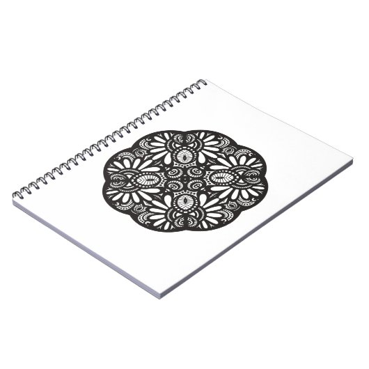 Mooie deco Black Square Doodle Notitieboek (Linkerzijde)