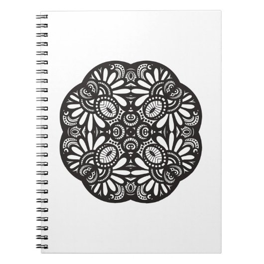 Mooie deco Black Square Doodle Notitieboek (Voorkant)