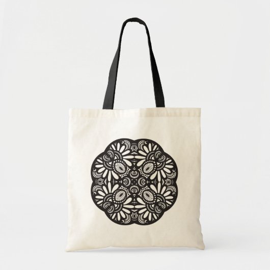Mooie deco Black Square Doodle Tote Bag (Voorkant)