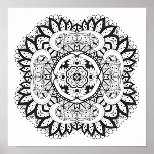 Mooie Deco Square Doodle 2 Poster (Voorkant)