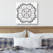 Mooie Deco Square Doodle 6 Canvas Afdruk (Insitu (Slaapkamer))