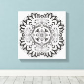 Mooie Deco Square Doodle 6 Canvas Afdruk (Insitu (Houten vloer))