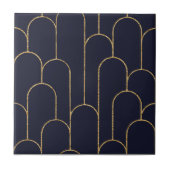 Mooie Deco Style Navy en Gold Ceramic Tegeltje (Voorkant)