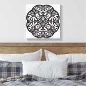 Mooie Deco Zwart Vierkant Doodle 6 Canvas Afdruk (Insitu (Slaapkamer))