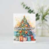 Mooie decoratieve kerstboom briefkaart (Staand voorkant)