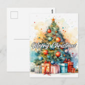 Mooie decoratieve kerstboom briefkaart (Voorkant / Achterkant)