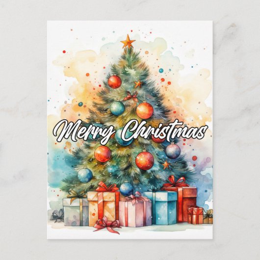 Mooie decoratieve kerstboom briefkaart (Voorkant)