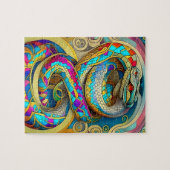 Mooie decoratieve kunst Deco Snake Legpuzzel (Horizontaal)