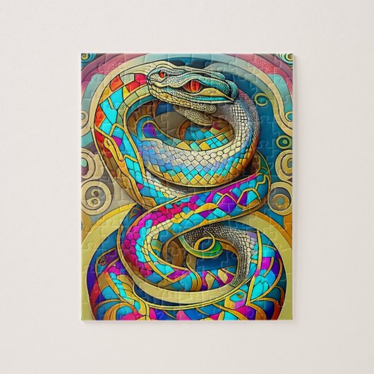 Mooie decoratieve kunst Deco Snake Legpuzzel (Verticaal)