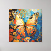 Mooie decoratieve vlinder bloemig canvas afdruk (Voorkant)