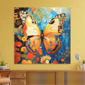 Mooie decoratieve vlinder bloemig canvas afdruk (Insitu (Woonkamer))