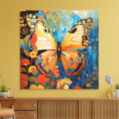 Mooie decoratieve vlinder bloemig canvas afdruk (Insitu (Woonkamer))