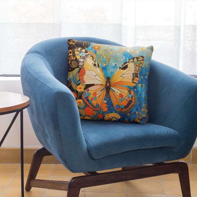 Mooie decoratieve vlinder bloemig kussen (Creator heeft geüpload)