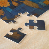 Mooie decoratieve vlinder bloemig legpuzzel (Zijkant)