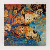 Mooie decoratieve vlinder bloemig legpuzzel (Horizontaal)