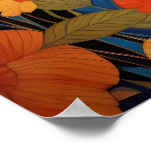 Mooie decoratieve vlinder bloemig poster (Hoek)