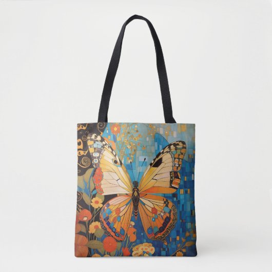 Mooie decoratieve vlinder bloemig tote bag (Voorkant)