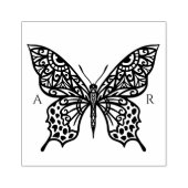Mooie  decoratieve vlinder Logo Rubberstempel (Afrduk)