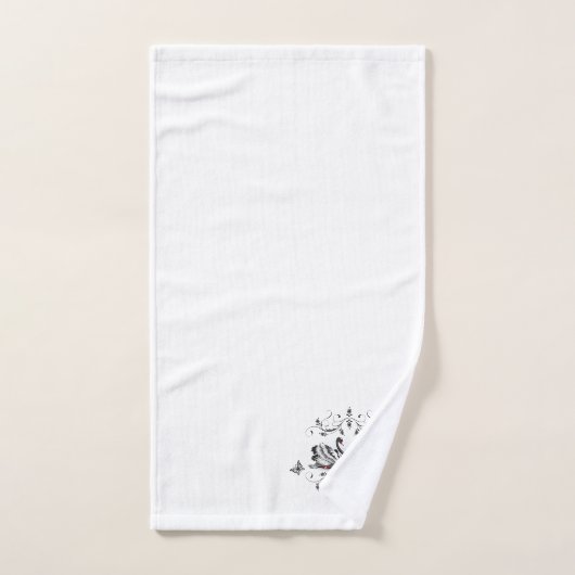 Mooie decoratieve zwanen en vlinders bad handdoek (Handdoek)
