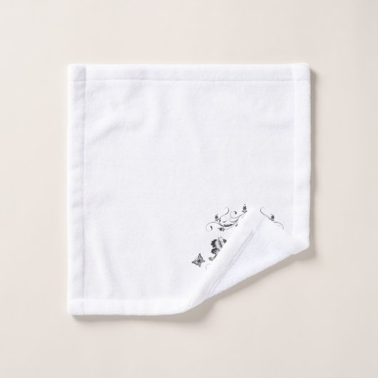 Mooie decoratieve zwanen en vlinders bad handdoek (Wasdoekje)