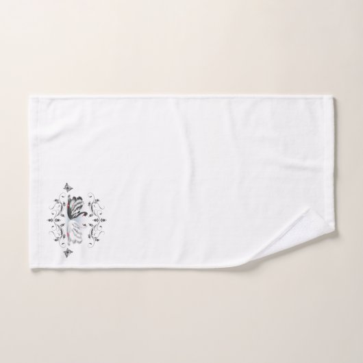 Mooie decoratieve zwanen en vlinders bad handdoek (Handdoek)