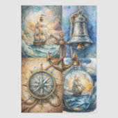 Mooie decoupage met nautisch thema tissuepapier (Voorkant)
