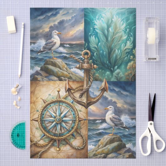 Mooie decoupage met nautisch thema tissuepapier (Craft)