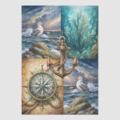 Mooie decoupage met nautisch thema tissuepapier (Voorkant)