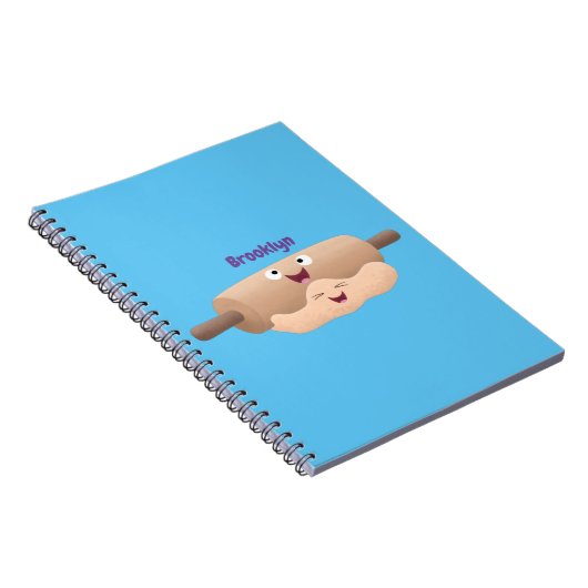 Mooie deegroller en deeg pastetaart bakkende carto notitieboek (Rechterzijde)
