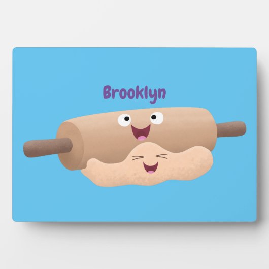 Mooie deegroller en deeg pastrabak cartoon  fotoplaat (voorkant)