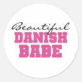 Mooie Deense baby Ronde Sticker (Voorkant)