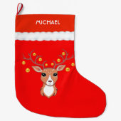 Mooie Deer Grote Kerstsok (Voorkant)