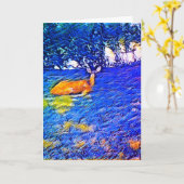 Mooie Deer Napping op het gras, Birthday Kaart (Gele Bloem)