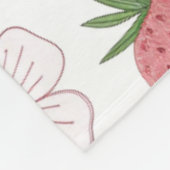 Mooie deken met aardbeimotief van fleece (Hoek)