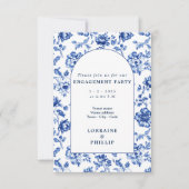 Mooie Delfts aartsengel bloemenverlovingsfeest Kaart (Voorkant)