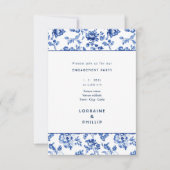 Mooie Delfts Blauw verlovingsfeest Kaart (Voorkant)