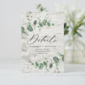 Mooie delicate details van de eucalyptusbruiloft R RSVP Kaartje (Staand voorkant)