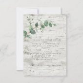 Mooie delicate details van de eucalyptusbruiloft R RSVP Kaartje (Achterkant)