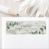 Mooie, delicate eucalyptusbladervlechtplaats etiket (Insitu)