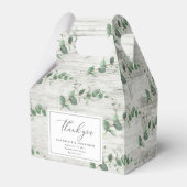 Mooie, delicate eucalyptusbruinbruiloft bedankdoosjes (Achterkant)
