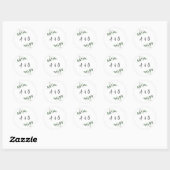 Mooie, delicate eucalyptusbruinbruiloft ronde sticker (Vel)