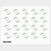 Mooie, delicate eucalyptusbruinbruiloft ronde sticker (Vel)
