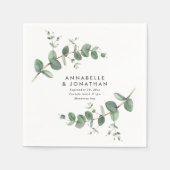 Mooie, delicate eucalyptusbruinbruiloft servet (Voorkant)