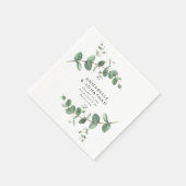 Mooie, delicate eucalyptusbruinbruiloft servet (Hoek)