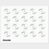 Mooie, delicate eucalyptusnaaldbruidskool ronde sticker (Vel)