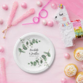 Mooie, delicate eucalyptusnaaldbruinplant papieren bordje (Feest)