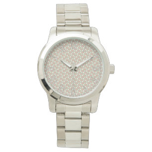 Mooie delicate pastel kleur hart patroon horloge