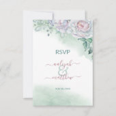 Mooie Delicate Watercolor Roze Huwelijk RSVP Kaart (Voorkant)